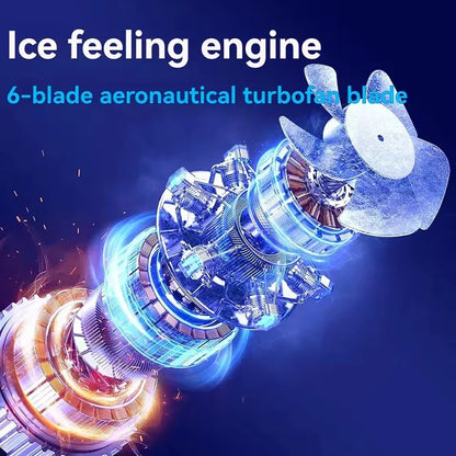 USB Rechargeable Turbo Handheld Fan - Adjustable 12-Speed Mini Fan with LED Display & Gentle Mode for Home/Office/Travel