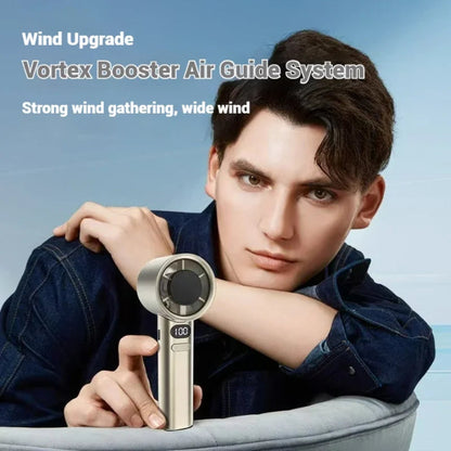 USB Rechargeable Turbo Handheld Fan - Adjustable 12-Speed Mini Fan with LED Display & Gentle Mode for Home/Office/Travel