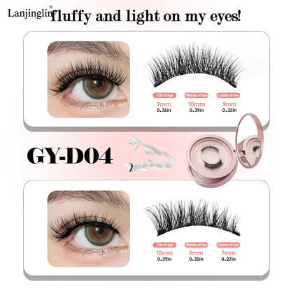 1/2pair Magnetic Eyelashes Handmade Faux Mink Lashes Natural Magnetic False Eyelashes Reusable Magnetic Eyelashes Tweezers Set
