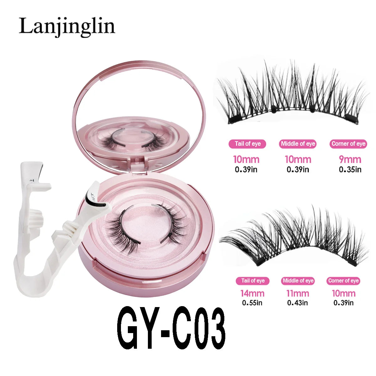 1/2pair Magnetic Eyelashes Handmade Faux Mink Lashes Natural Magnetic False Eyelashes Reusable Magnetic Eyelashes Tweezers Set