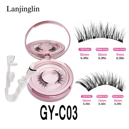 1/2pair Magnetic Eyelashes Handmade Faux Mink Lashes Natural Magnetic False Eyelashes Reusable Magnetic Eyelashes Tweezers Set