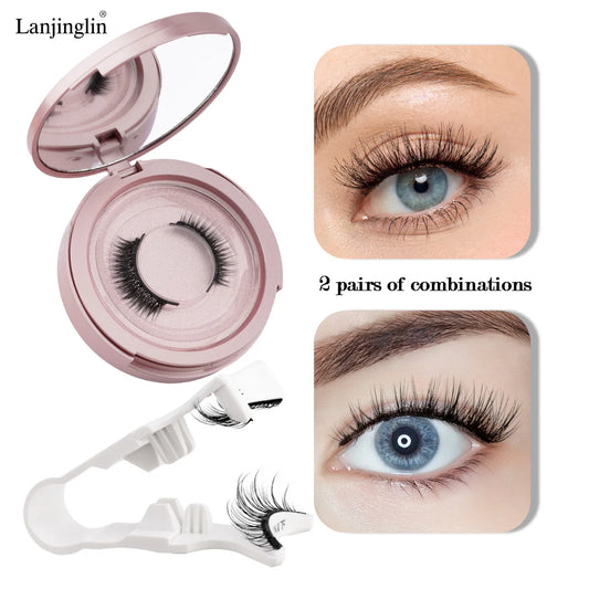 1/2pair Magnetic Eyelashes Handmade Faux Mink Lashes Natural Magnetic False Eyelashes Reusable Magnetic Eyelashes Tweezers Set