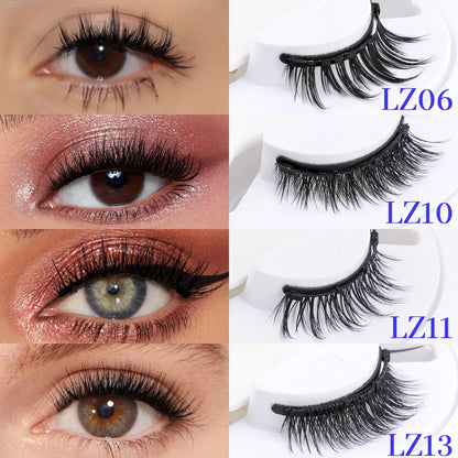 1/2pair Magnetic Eyelashes Handmade Faux Mink Lashes Natural Magnetic False Eyelashes Reusable Magnetic Eyelashes Tweezers Set