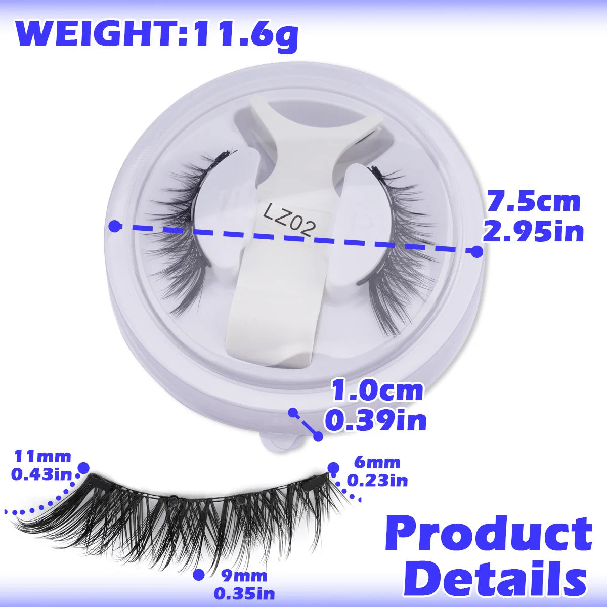 1/2pair Magnetic Eyelashes Handmade Faux Mink Lashes Natural Magnetic False Eyelashes Reusable Magnetic Eyelashes Tweezers Set