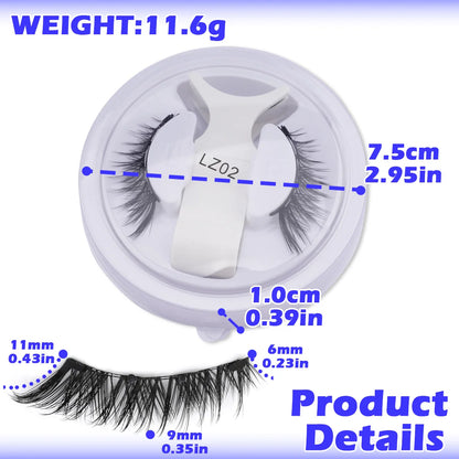 1/2pair Magnetic Eyelashes Handmade Faux Mink Lashes Natural Magnetic False Eyelashes Reusable Magnetic Eyelashes Tweezers Set
