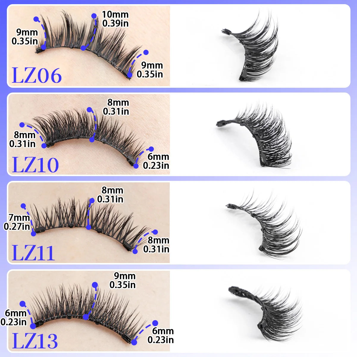 1/2pair Magnetic Eyelashes Handmade Faux Mink Lashes Natural Magnetic False Eyelashes Reusable Magnetic Eyelashes Tweezers Set