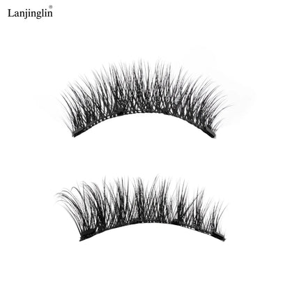 1/2pair Magnetic Eyelashes Handmade Faux Mink Lashes Natural Magnetic False Eyelashes Reusable Magnetic Eyelashes Tweezers Set
